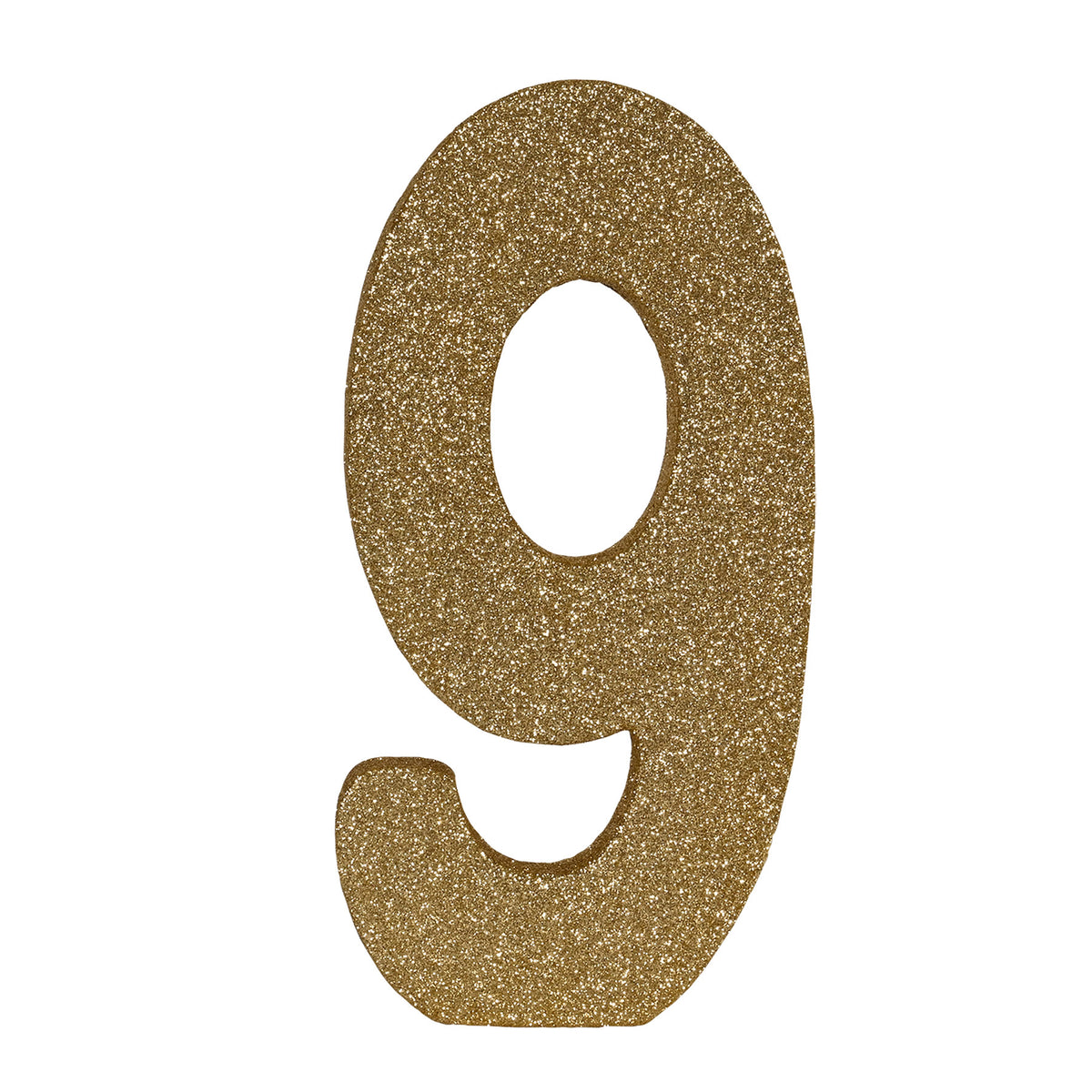 3-D Gold Glittered Number 9 Centerpiece 8"x4"x1"
