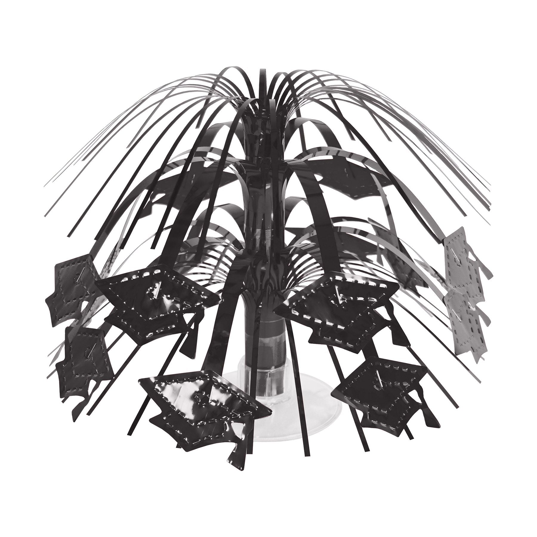 Black Grad Cap Cascade Centerpiece 7½ inches tall for graduation party decorations in Manahawkin NJ