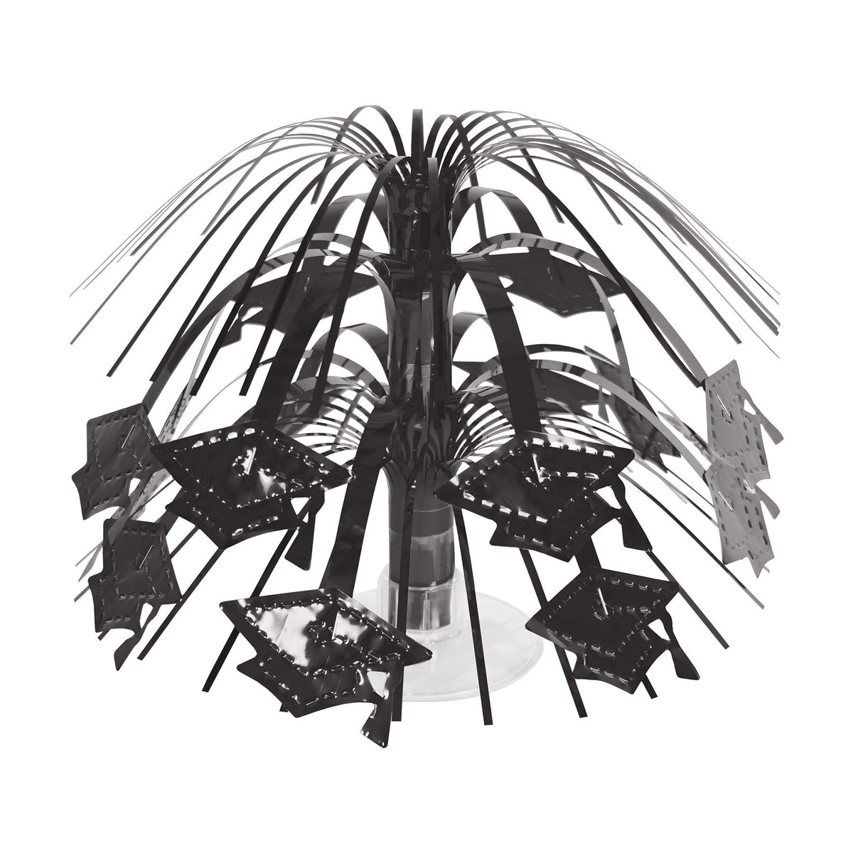 Black Grad Cap Cascade Centerpiece 7½ inches tall for graduation party decorations in Manahawkin NJ