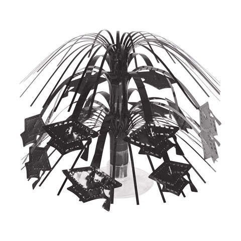 Black Grad Cap Cascade Centerpiece 7½ inches tall for graduation party decorations in Manahawkin NJ