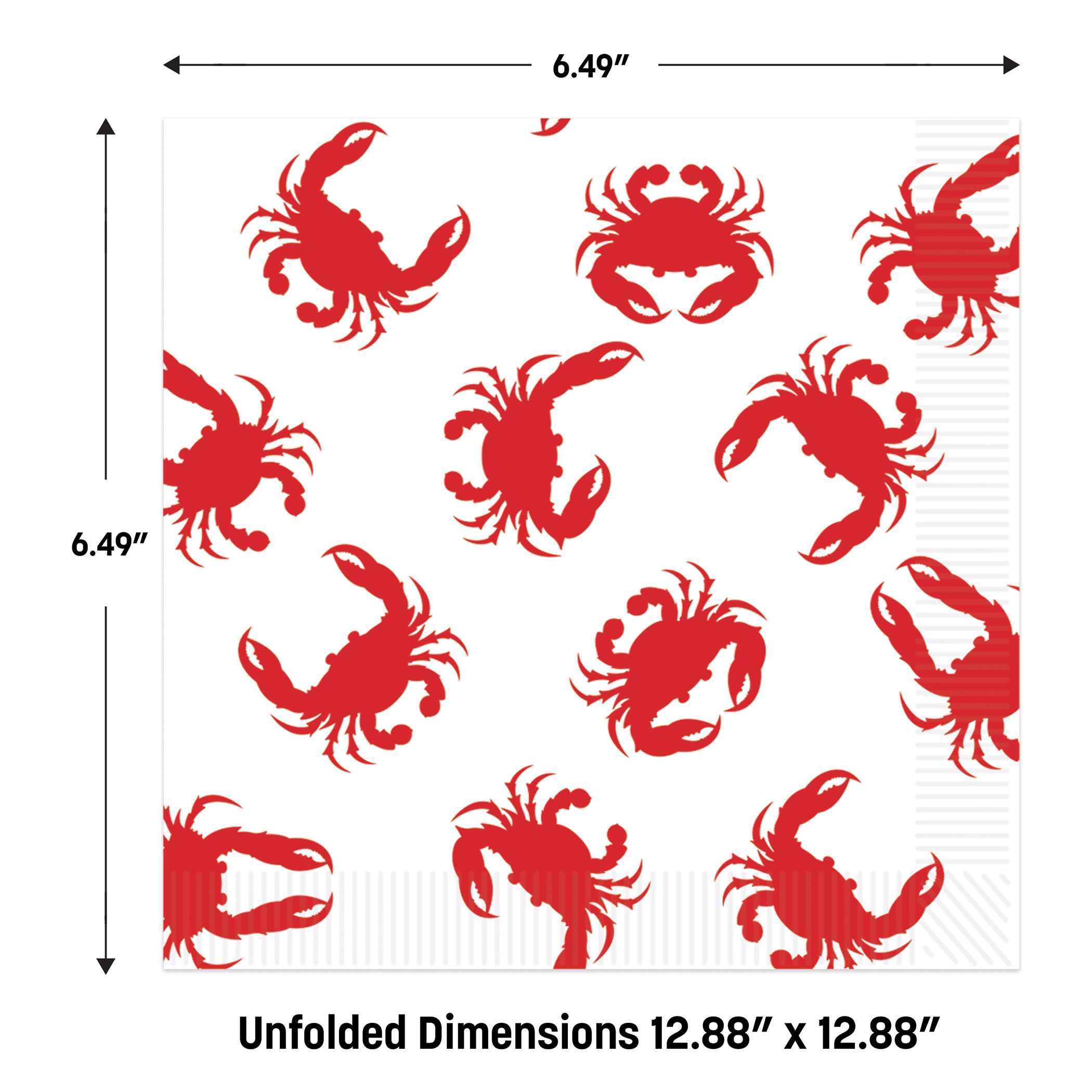 Lunch napkin size comparison showing scale