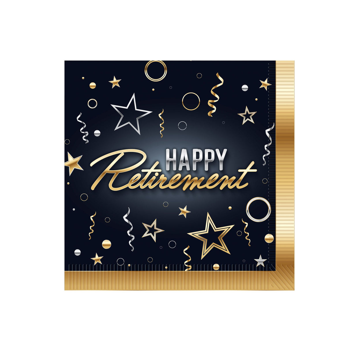 appy Retirement 2-Ply Beverage Napkins – 16 Count | Festive Party Napkins for Retirement Celebrations