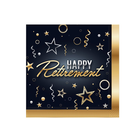 appy Retirement 2-Ply Beverage Napkins – 16 Count | Festive Party Napkins for Retirement Celebrations
