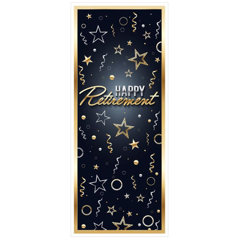 Happy Retirement Door Cover – 6' x 30” | All-Weather Welcome Banner for Retirement Parties