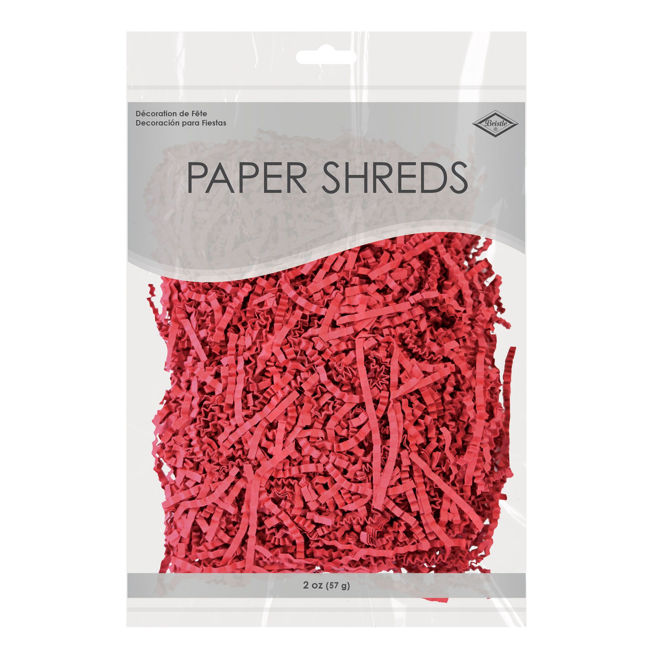 2 oz package of bright red paper shreds gift basket filler packaging supply available in Manahawkin NJ