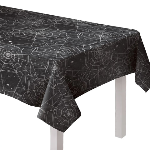 Spider Web Night Flannel-Backed Tablecover 52" x 90"