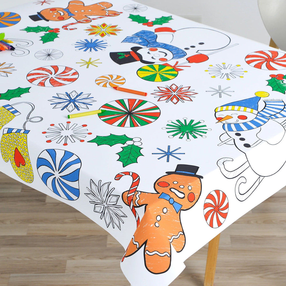 Peppermint Twist Holiday Coloring  in Paper Table cover 48"x 36"