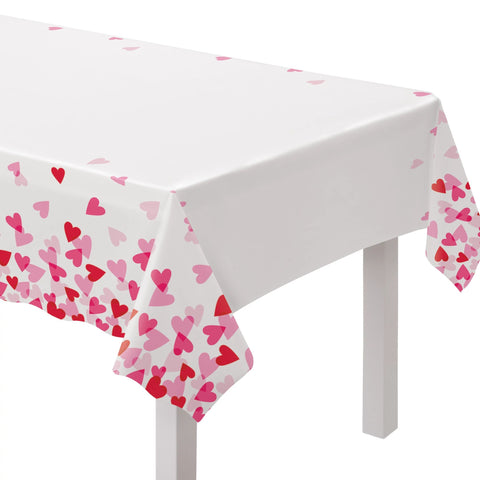 Heart Party Plastic Table Cover 54" x 102"