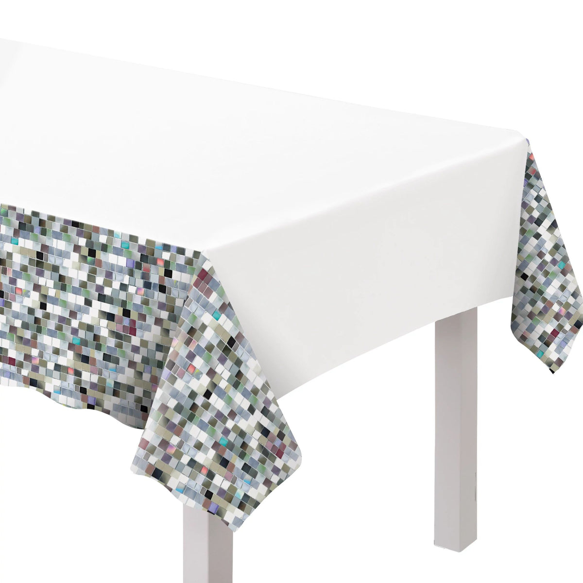 Disco Ball Theme Design Plastic Table Cover 54" x 96"