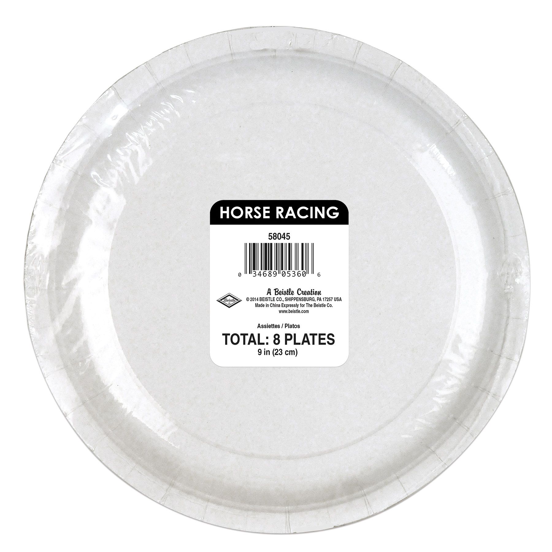 Horse Racing theme 9" paper plate packaging