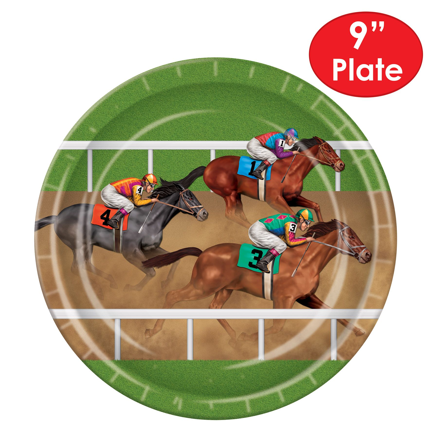 Horse racing 9 inch disposable paper plates
