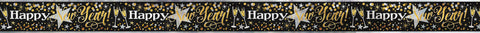 Foil Glittering New Year Banner 12 ft – Happy New Year Party Decoration, Holiday Celebration Banner