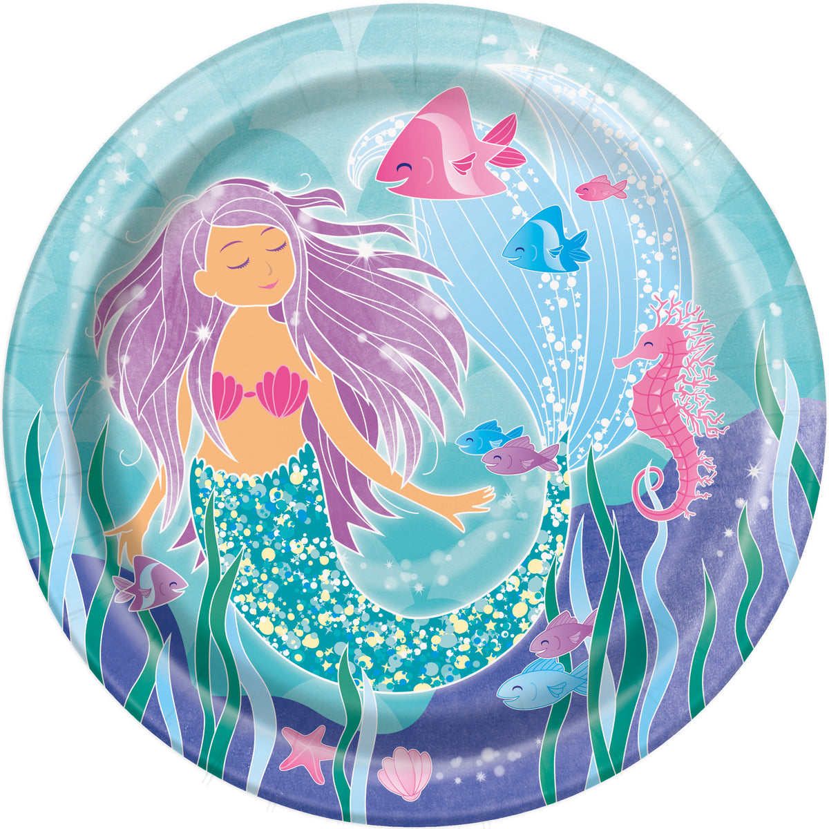 Mermaid Round 9 Dinner Plates  8ct"