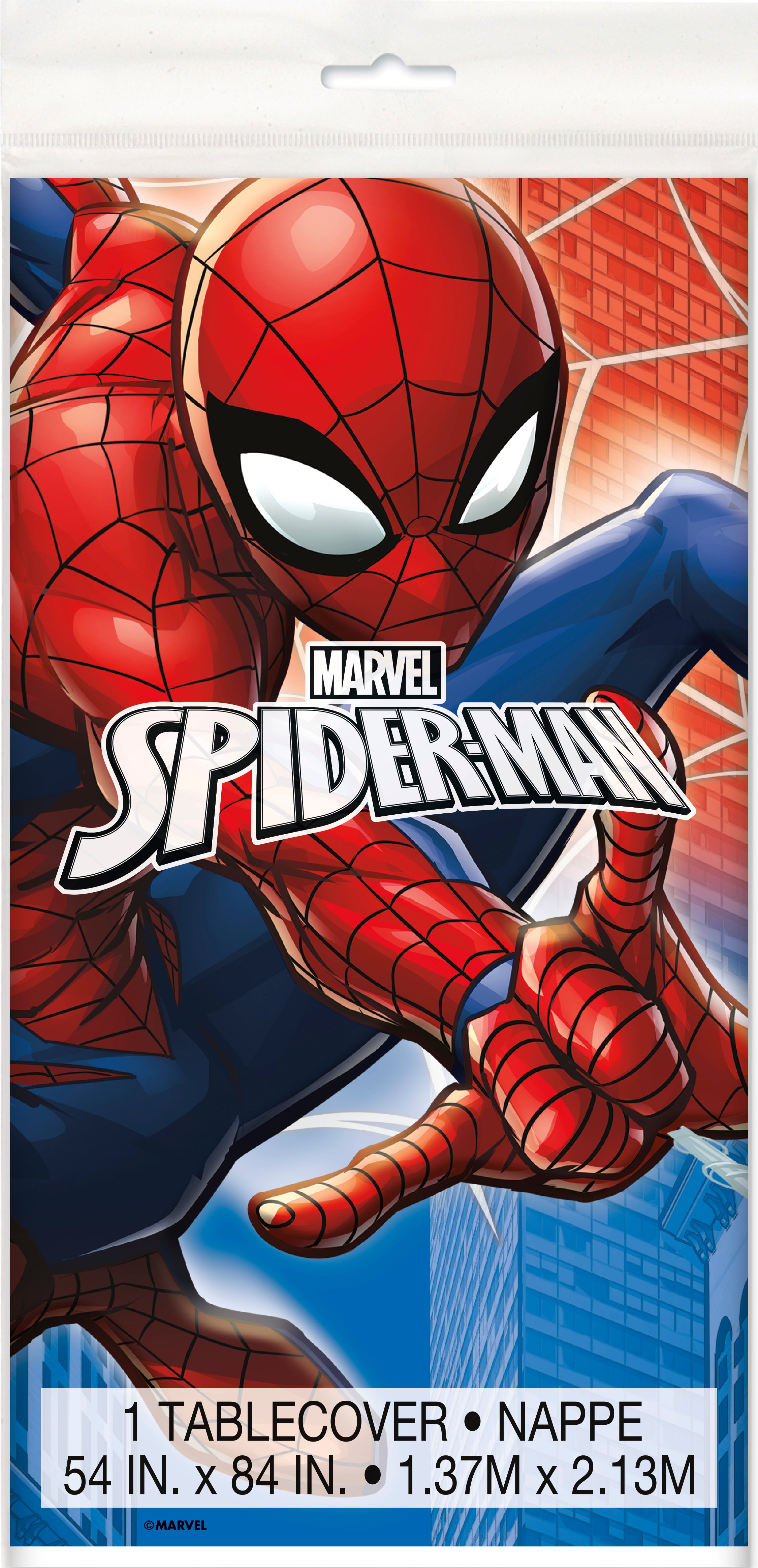 Spider-Man Plastic Table Cover 54" x 84" – Rectangular Disposable Party Tablecloth for Kids’ Birthday & Themed Events