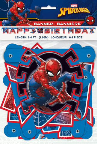 Spider-Man Jointed Banner – Large 6.4 ft | Marvel Birthday Party Decoration
