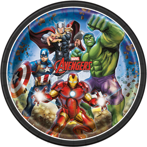 Avengers 9-Inch Round Dinner Plates – 8ct | Marvel Superhero Party Supplies