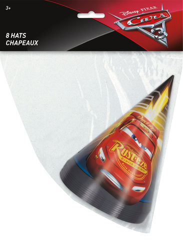 Disney Cars 3 Movie Party Hats (8ct) – Kids’ Birthday Hats for Cars-Themed Parties