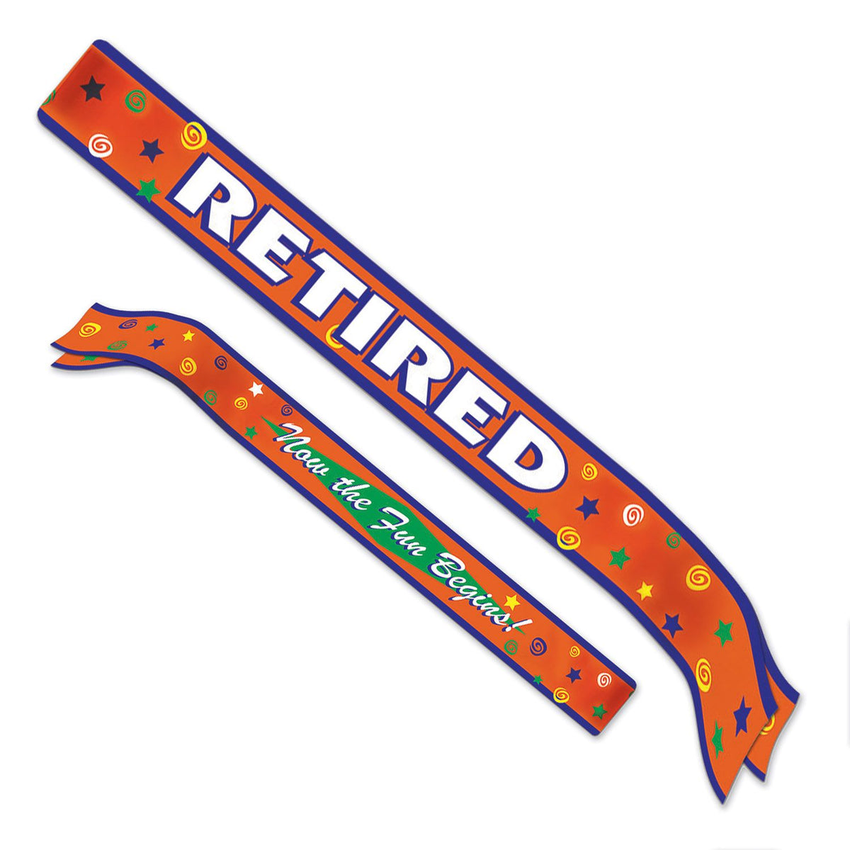 Retired Now The Fun Begins! Satin Sash 33" x 4"