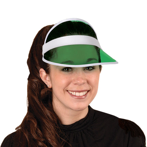 Clear Green Plastic Dealer's Visor One size fits most