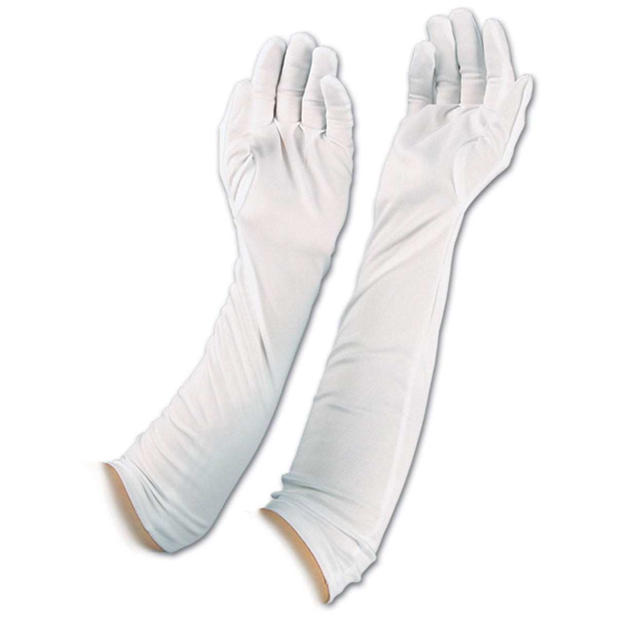 Evening Gloves White; one size fits most/elbow length