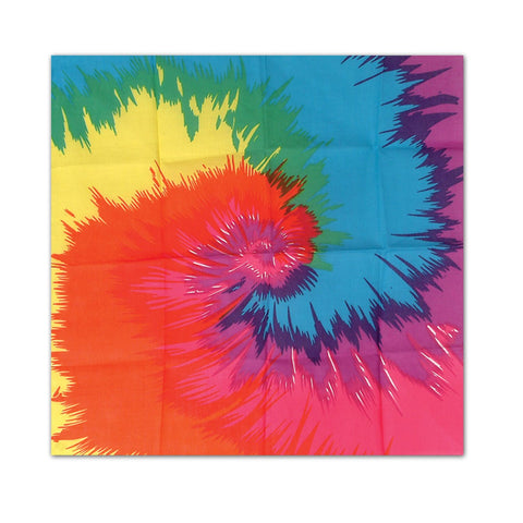 Funky Tie-Dyed  22" x 22" Bandana