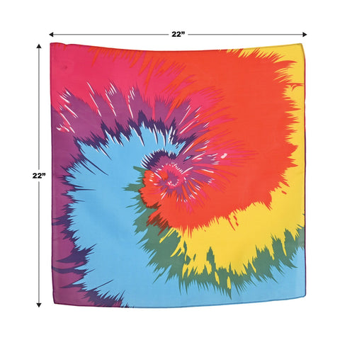 Funky Tie-Dyed  22" x 22" Bandana