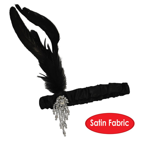Roaring 20's Black Feathered Charleston Headband
