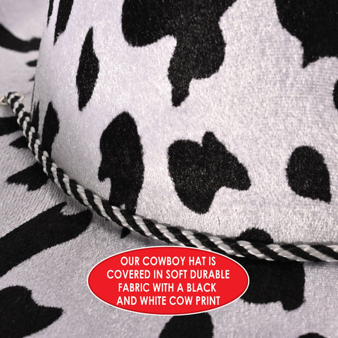 Cow Print Cowboy Hat One size fits most