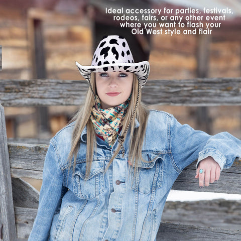 Cow Print Cowboy Hat One size fits most