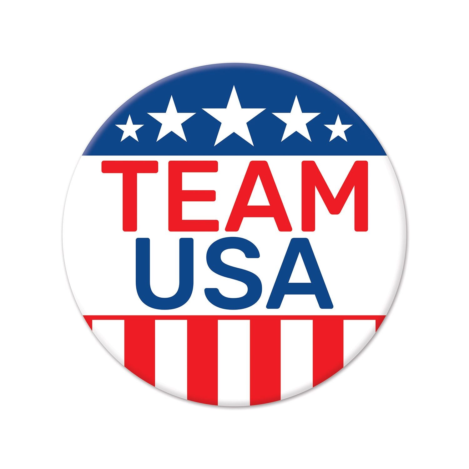 Team USA party buttons in Manahawkin, NJ. at Party Fair