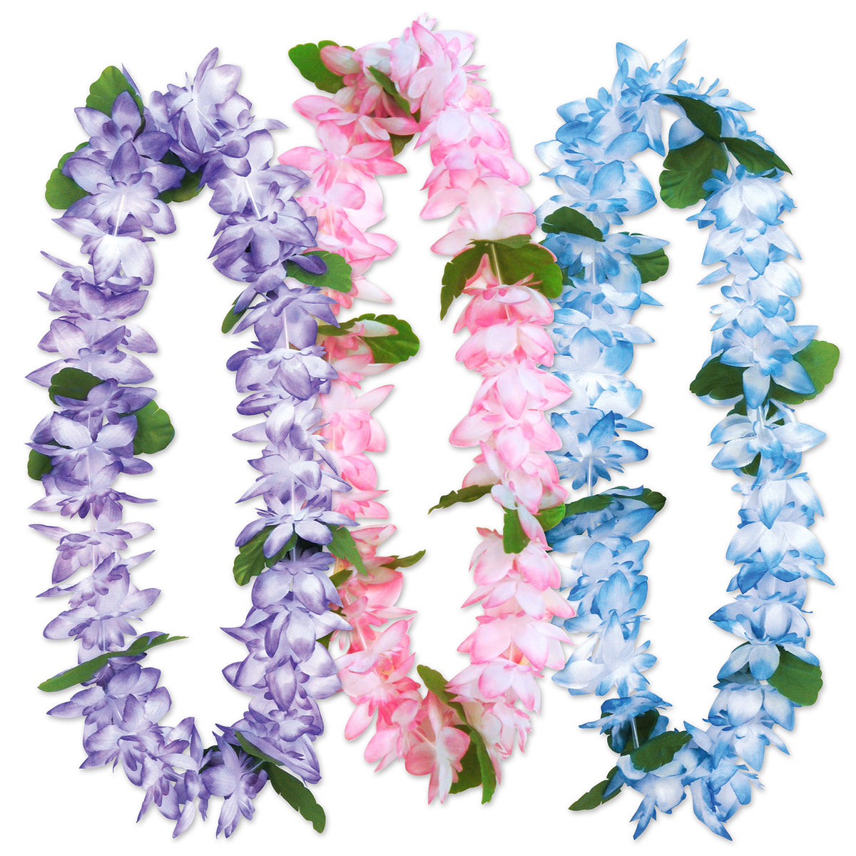 Island Floral Assorted Colored 38" Leis 3 Per Pack