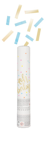 Oh Baby Blue and Gold Confetti Cannon
