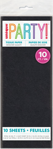 Black Tissue Paper Sheets – 10ct Gift Wrap for Birthdays, Weddings, Crafts & Packaging