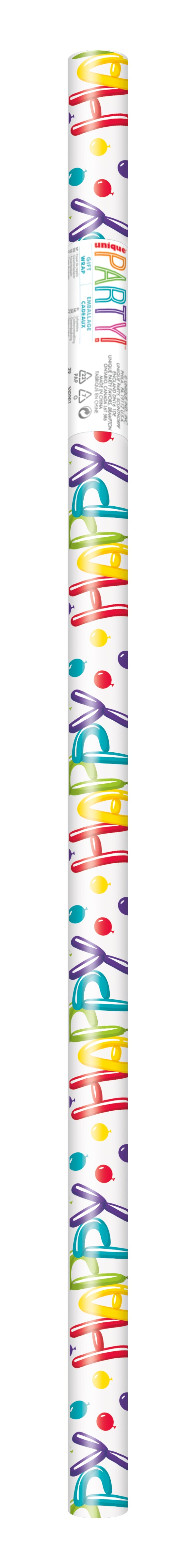 Vibrant Birthday Gift Wrap – 30"x5' Colorful Wrapping Paper for Birthday Presents