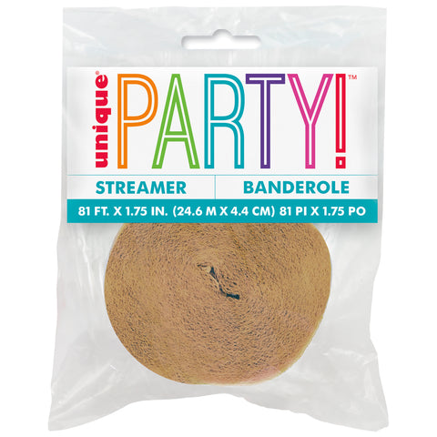 Gold  Crepe Paper Streamer  81 ft