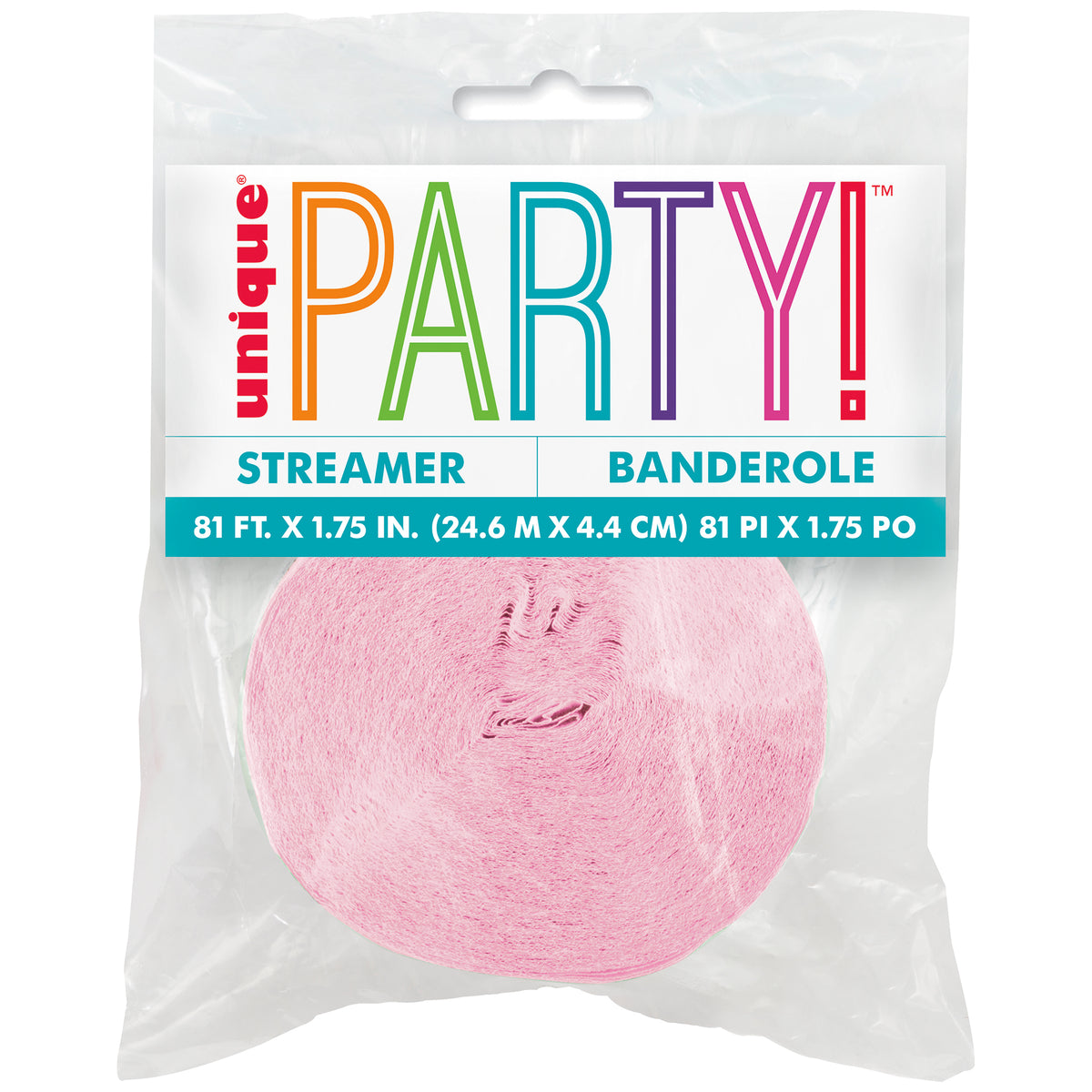 Pastel Pink Crepe Paper Streamer  81 ft
