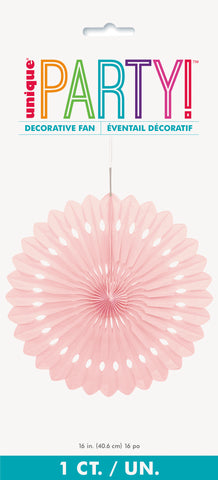 Lovely Pink Solid 16" Tissue Paper Fan"
