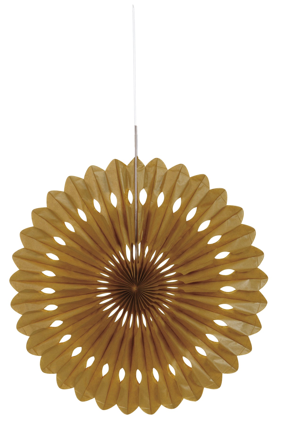 Gold Solid 16" Tissue Paper Fan