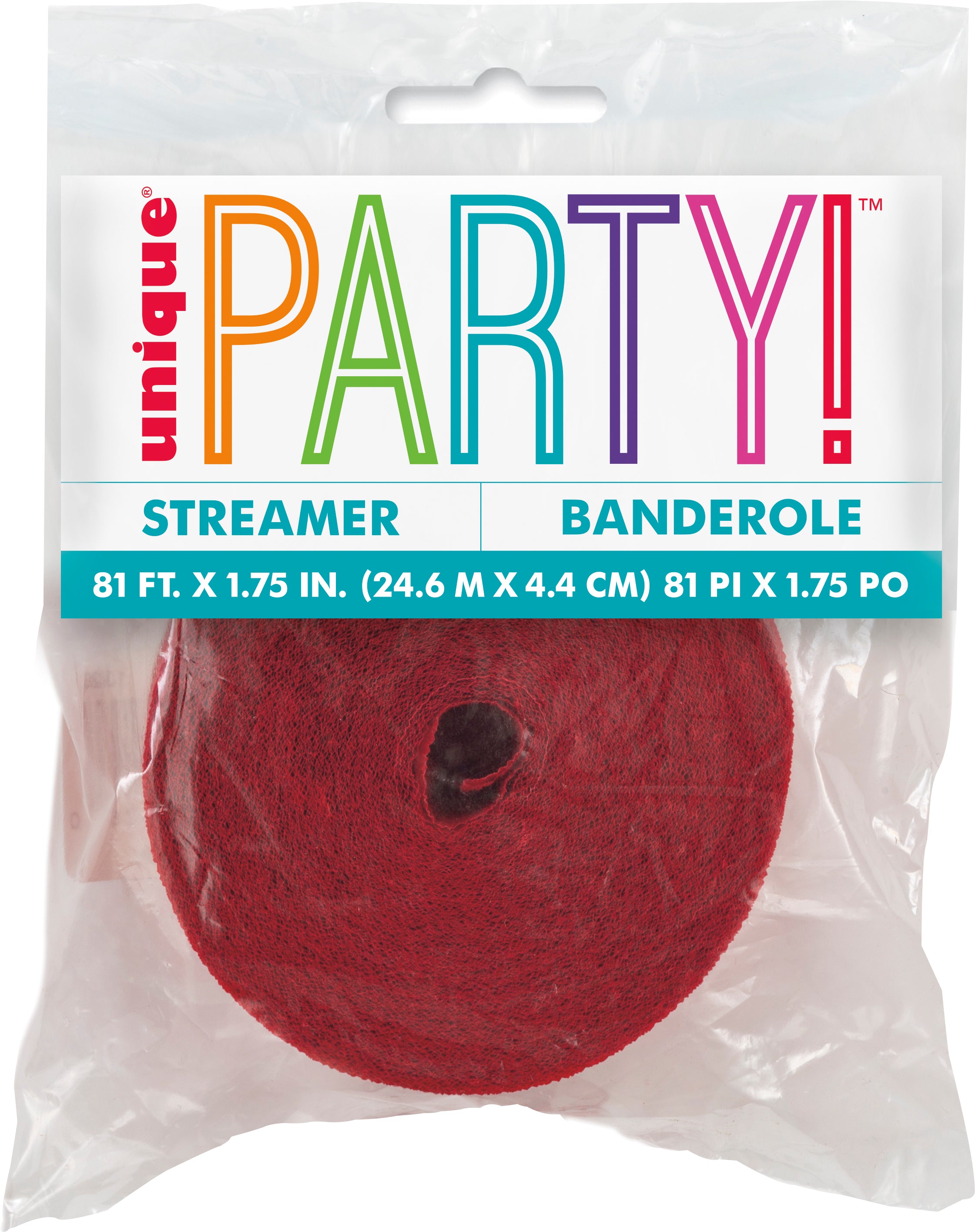Ruby Red Crepe Paper Streamer – 81 ft Party Decoration Roll