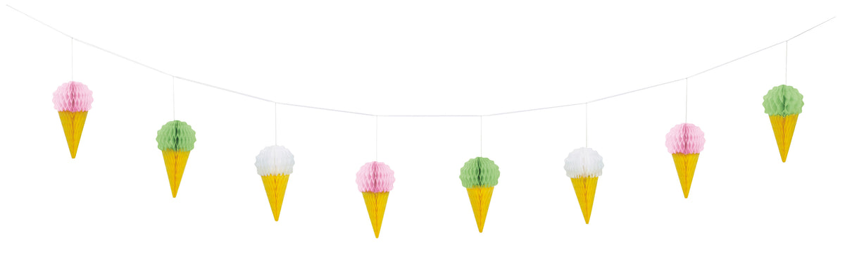 Honeycomb Ice Cream Garland  7 ft Long