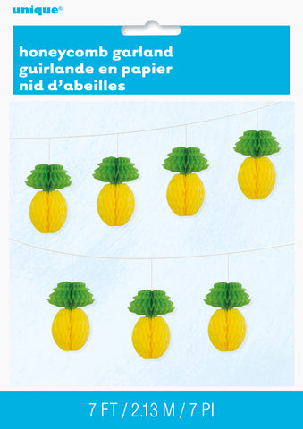 Honeycomb Pineapple Paper Garland  7 ft Long