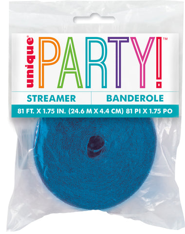 Royal Blue Crepe Paper Streamer – 81 ft Party Decoration Roll