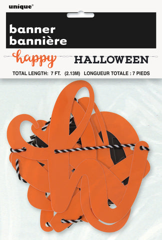 Orange and Black "Happy Halloween" Banner 2pc