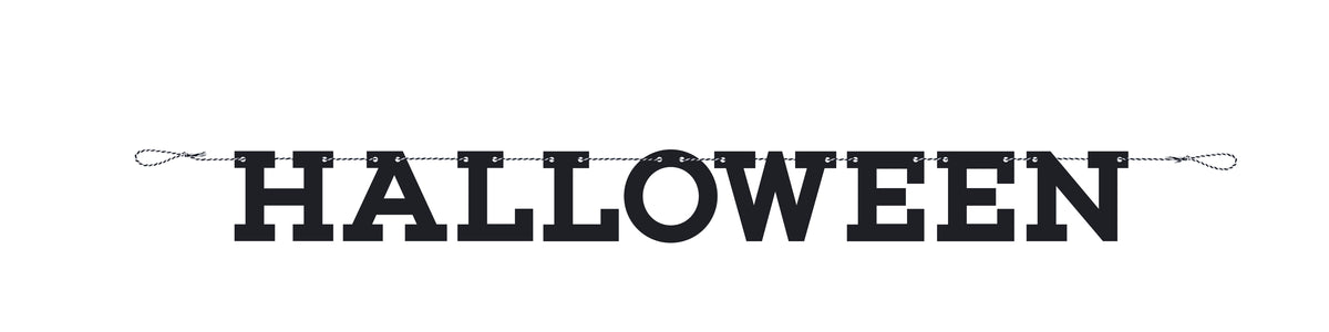 Orange and Black "Happy Halloween" Banner 2pc