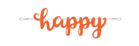 Orange and Black "Happy Halloween" Banner 2pc