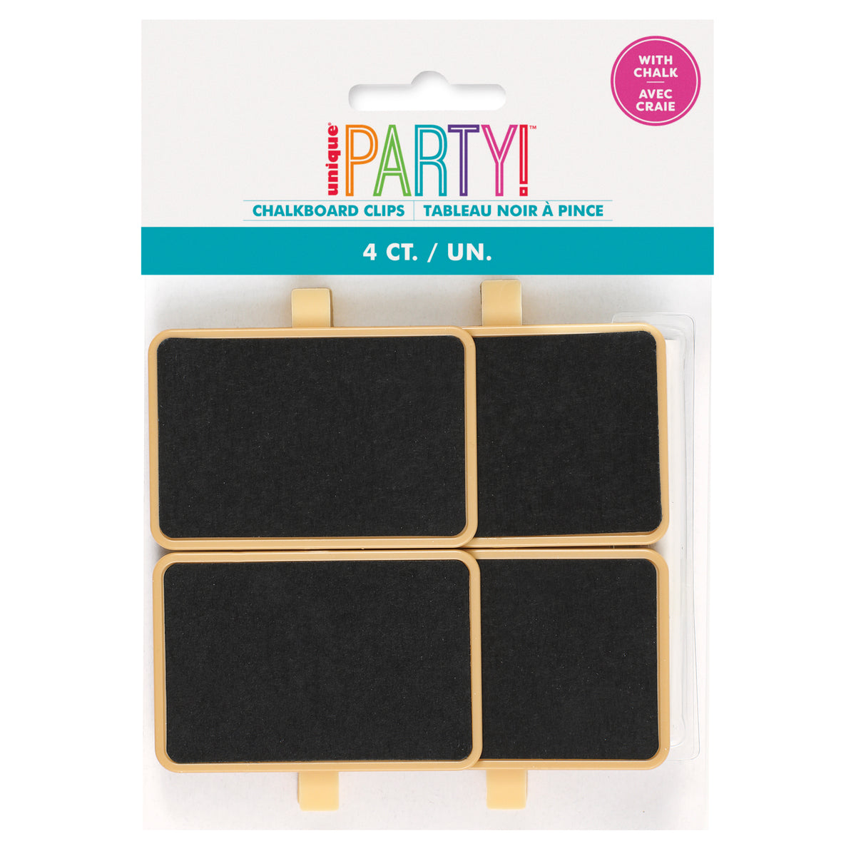 Chalkboard Food Sign Clips with Chalk (4ct) – Table Labels for Parties & Events