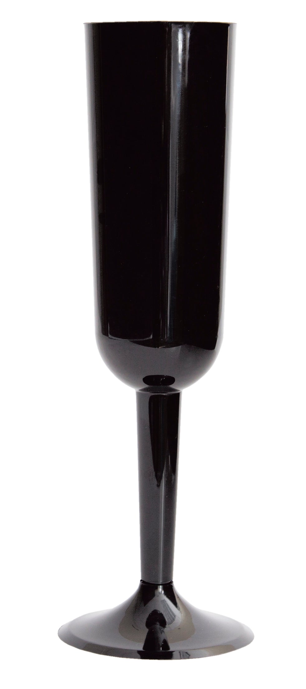 Black Plastic Champagne Flutes  4ct