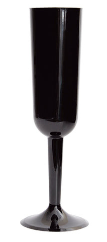 Black Plastic Champagne Flutes  4ct