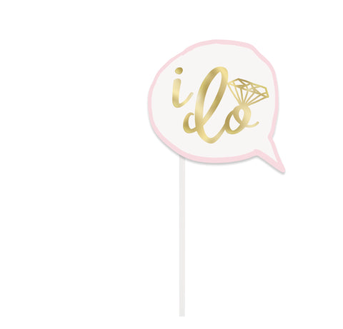 Pink & Gold Foil Bachelorette Party Photo Booth Props - 10ct | Fun & Elegant Decor for Bride, Wedding, or Bridal Shower