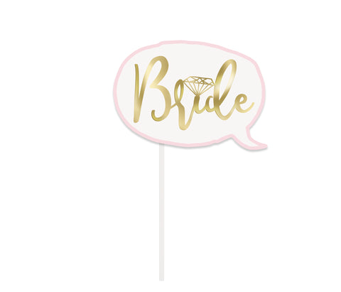 Pink & Gold Foil Bachelorette Party Photo Booth Props - 10ct | Fun & Elegant Decor for Bride, Wedding, or Bridal Shower